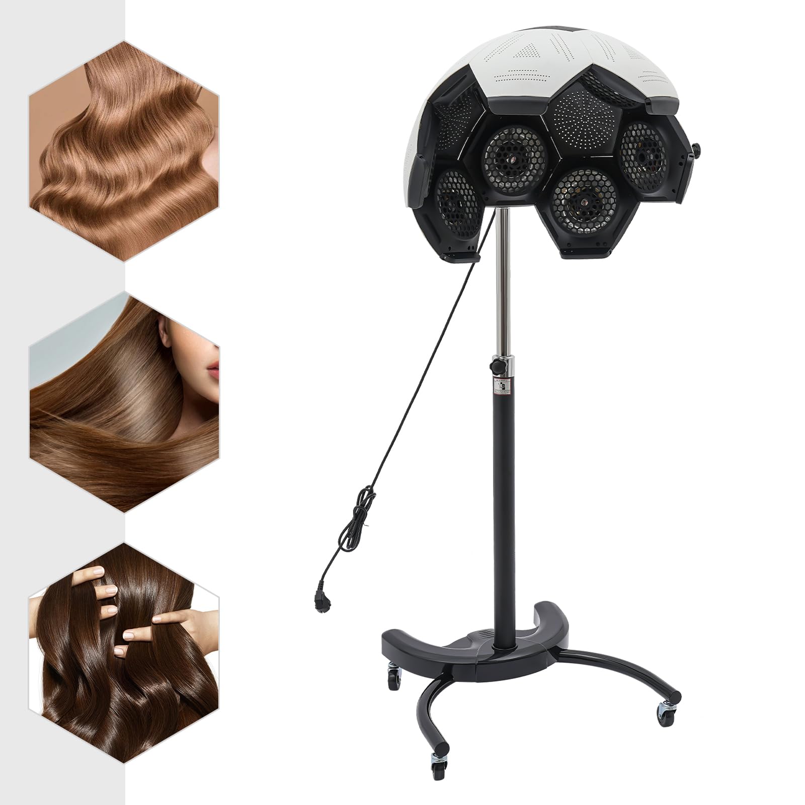 1200W Haarbehandlungsgerät Mit Ständer 5 Professionelle Modi Für Haarpflege Färbung Dauerwelle Friseur Schwarz Weiß