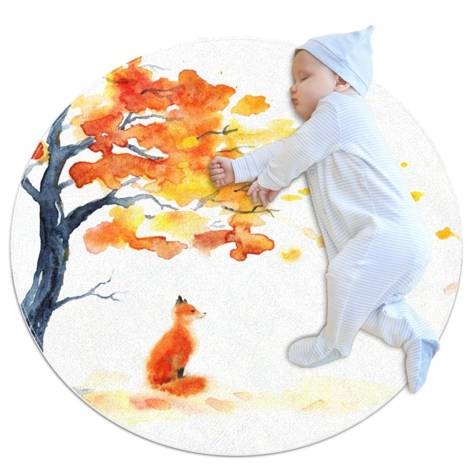 Tapis de jeu pour enfants rond et doux isolant du sol pour chambre