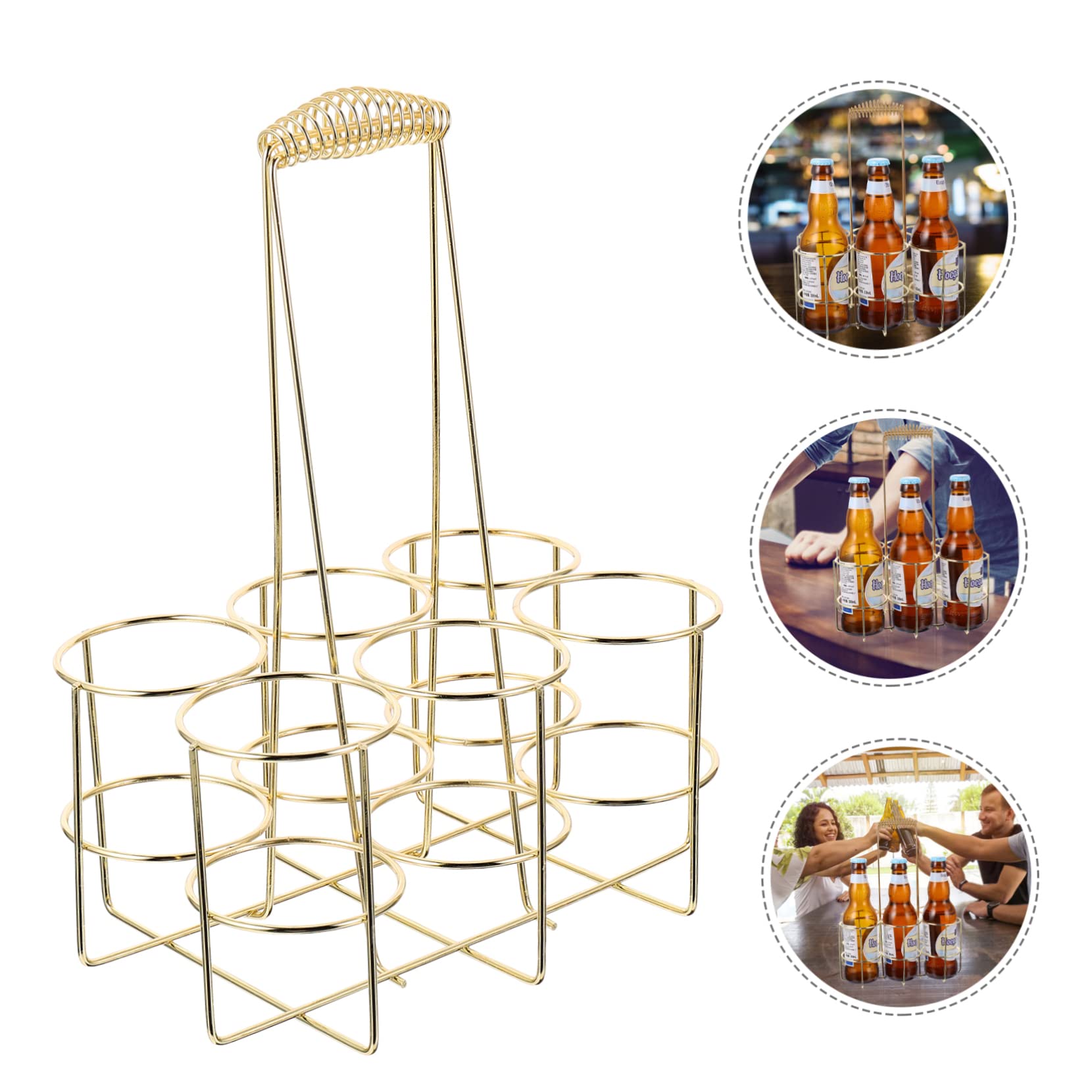 AUTSUPPL Beer Bottle Rack Carrier Bottle Basket Beer Beverage Holder Easy Transfer