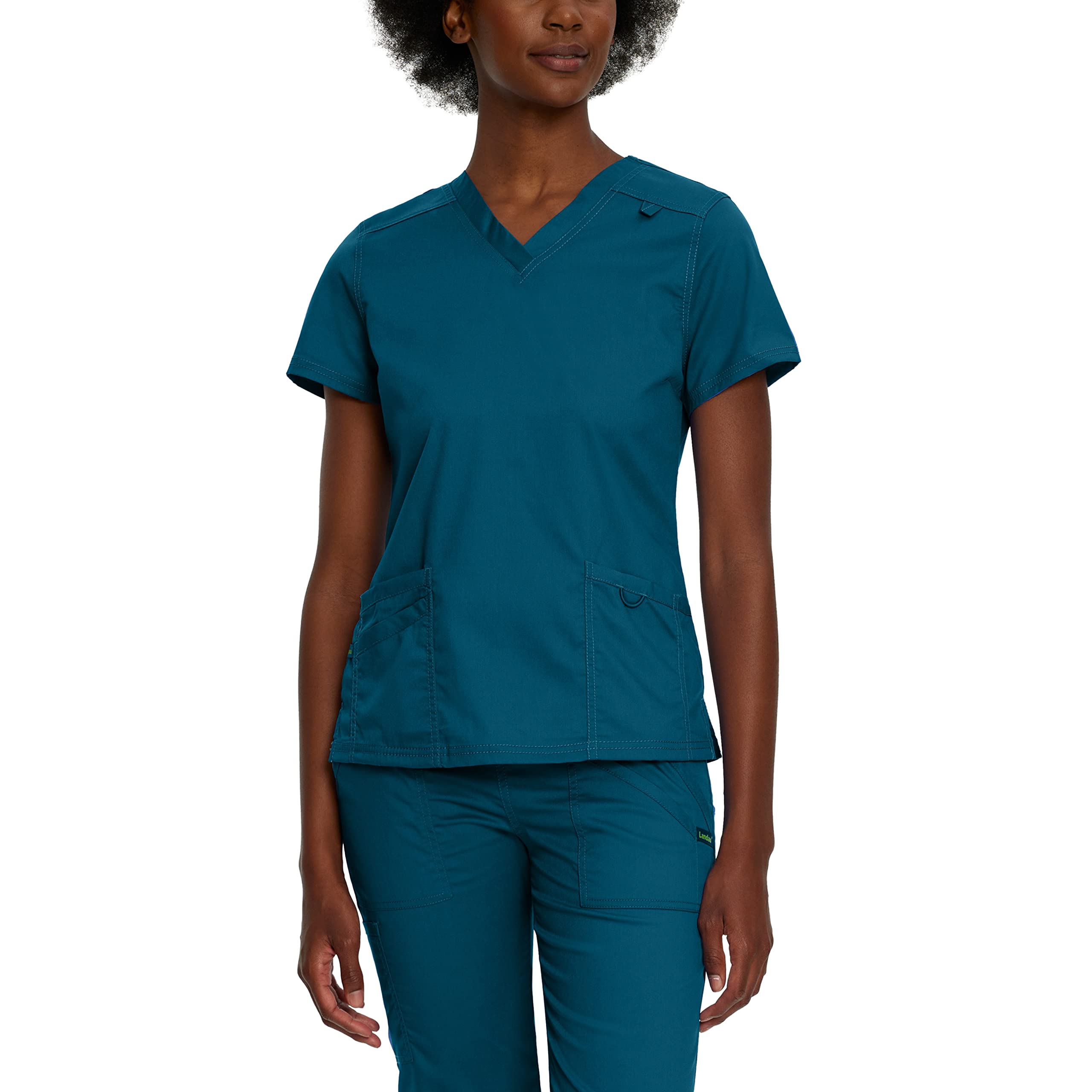 Landau Women's Modern V Neck Tunic - Blue - 5X-Large