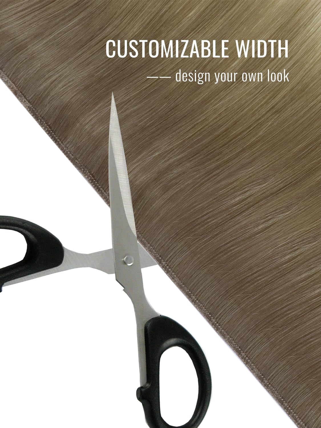 Fshine Tape In Weft Hair Extensions Real Human Hair, Remy Tape in Weft Extensions, Medium Brown with Ash and Platinum Blend 8/60/18, One Piece for Women Daily Office Look 20 Inch 50 G, Easy to Wear