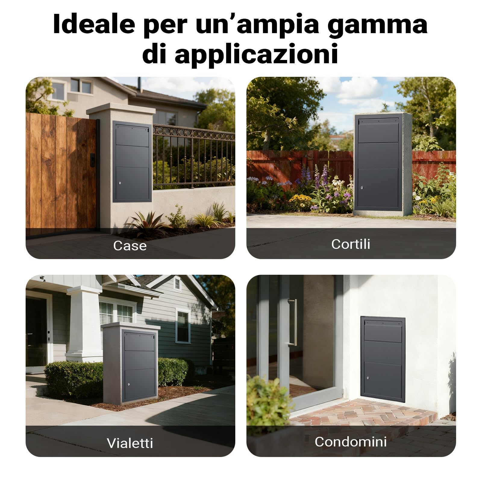 XPOtool Cassetta per pacchi antracite a parete 47 x 22 x 87 cm Cassetta della posta Portapacchi