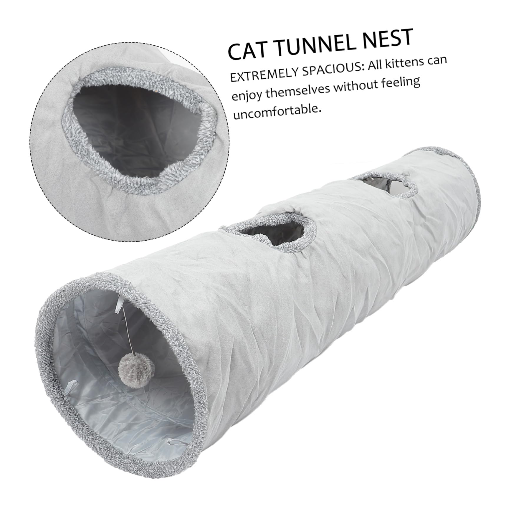 Faltbarer Katzentunnel aus Wildlederimitat für Katzen, Größe L