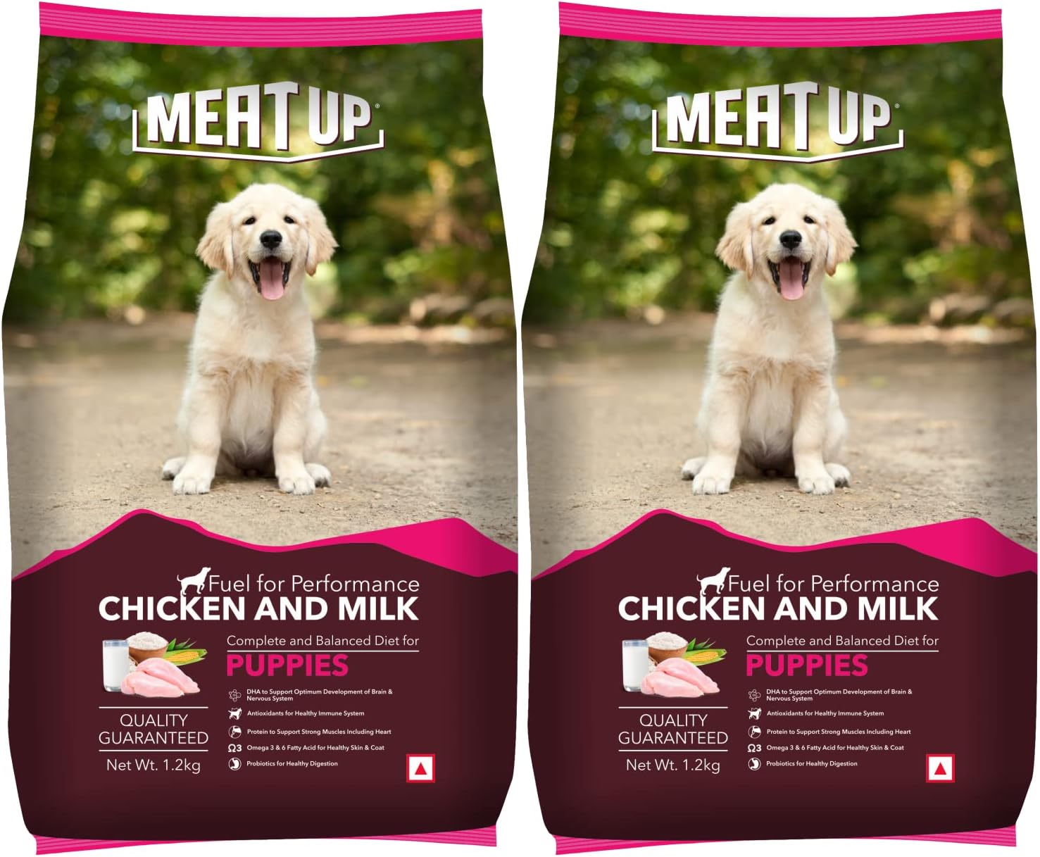 Puppy Dry Dog Food 2.4kg Pack (1.2kg + 1.2kg) | Chicken & Milk Flavour | Supports Growth | Highly Palatable & Easily Digestible