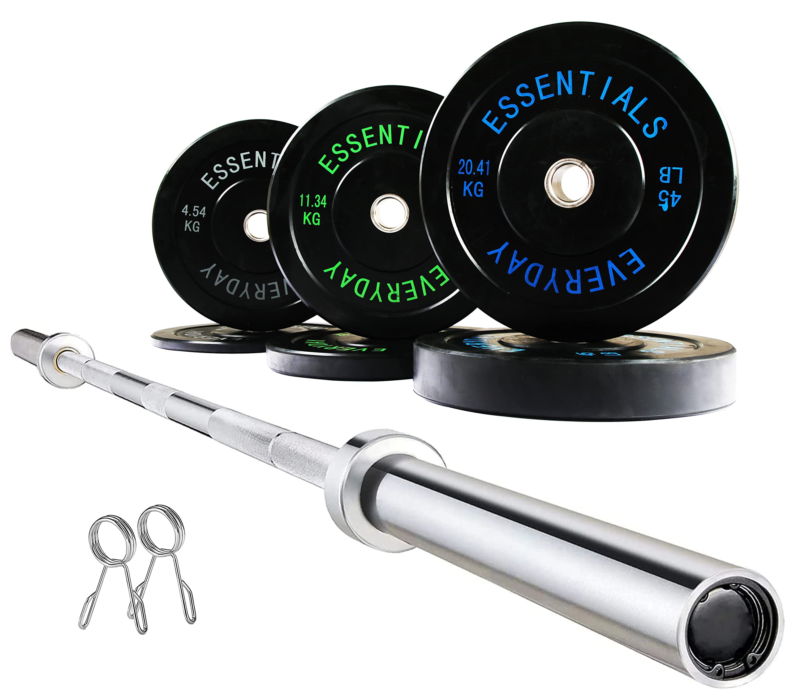 Buy BalanceFrom 2" Olympic Bumper Plate Weight Plates with 7FT Barbell