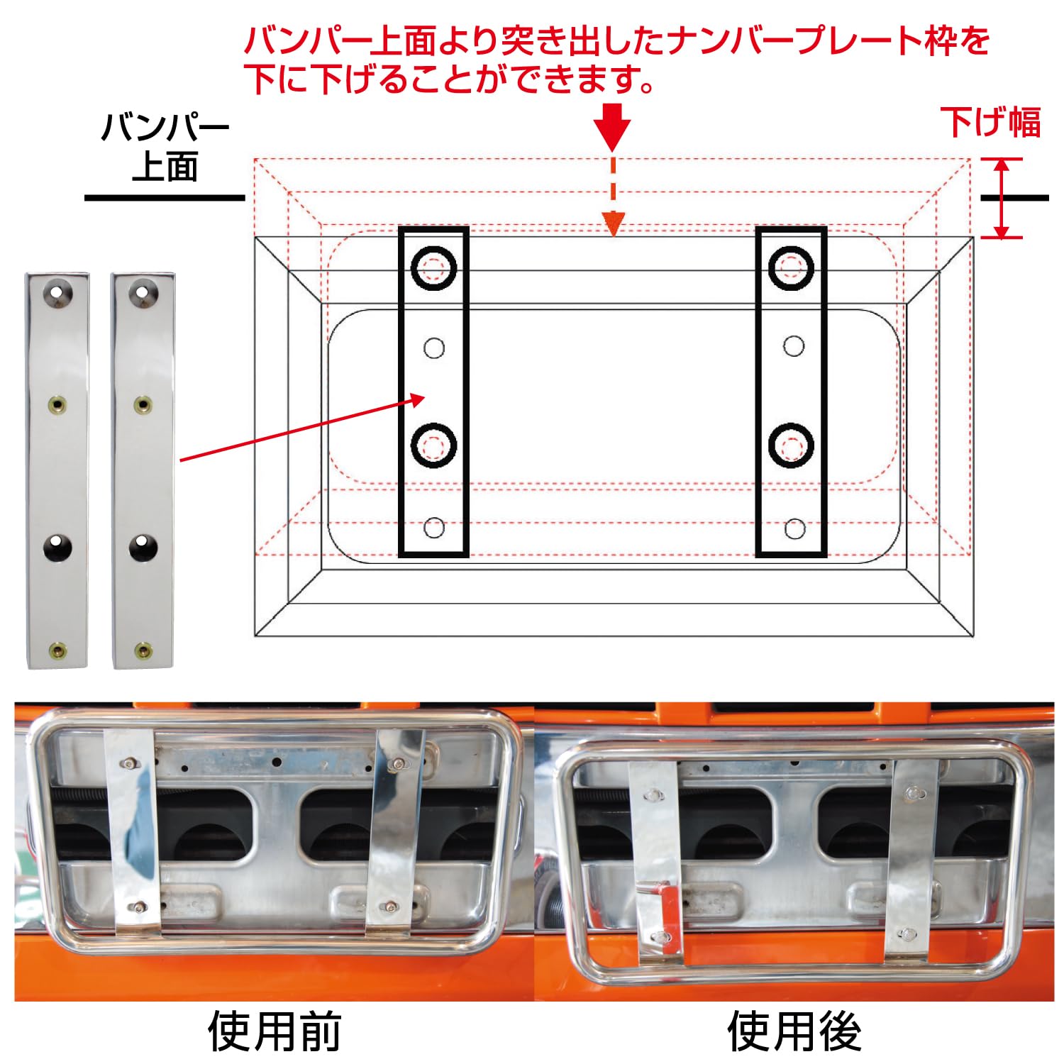 Amazon | ジェットイノウエ(JET INOUE) 大型ナンバープレート 移動 