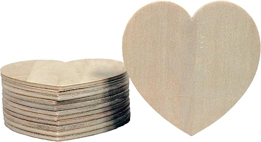Creative Hobbies® Unfinished Wood Heart Cutout Shapes, Ready to Paint or Decorate, 3.5 Inch Wide | 12 Pack