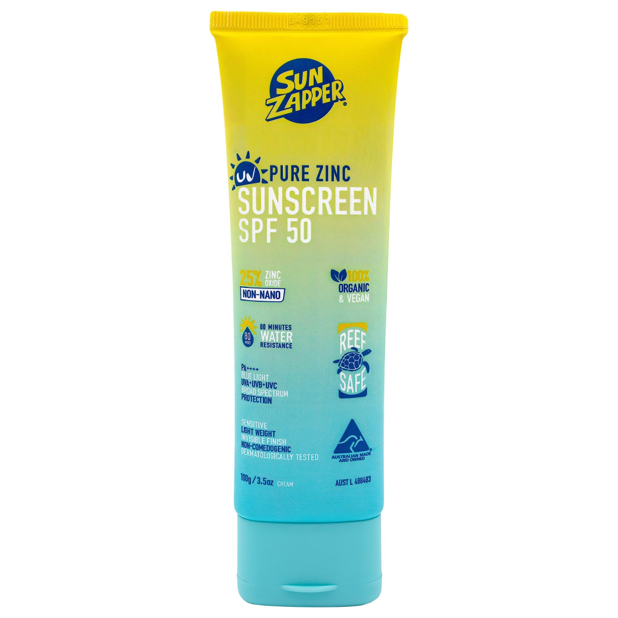 Sun Zapper Sonnencreme mit reinem Zink, LSF 50, riffsicherer mineralischer Zink-Sonnenschutz