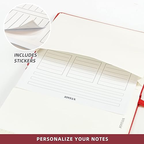 Miniatura 3 de JOYEUX Cuaderno rayado, diario de 160 páginas para escribir, tamaño mediano de 5.7 x 8 pulgadas para mujeres y hombres, papel A5 de 3.53 ozm (rosa)