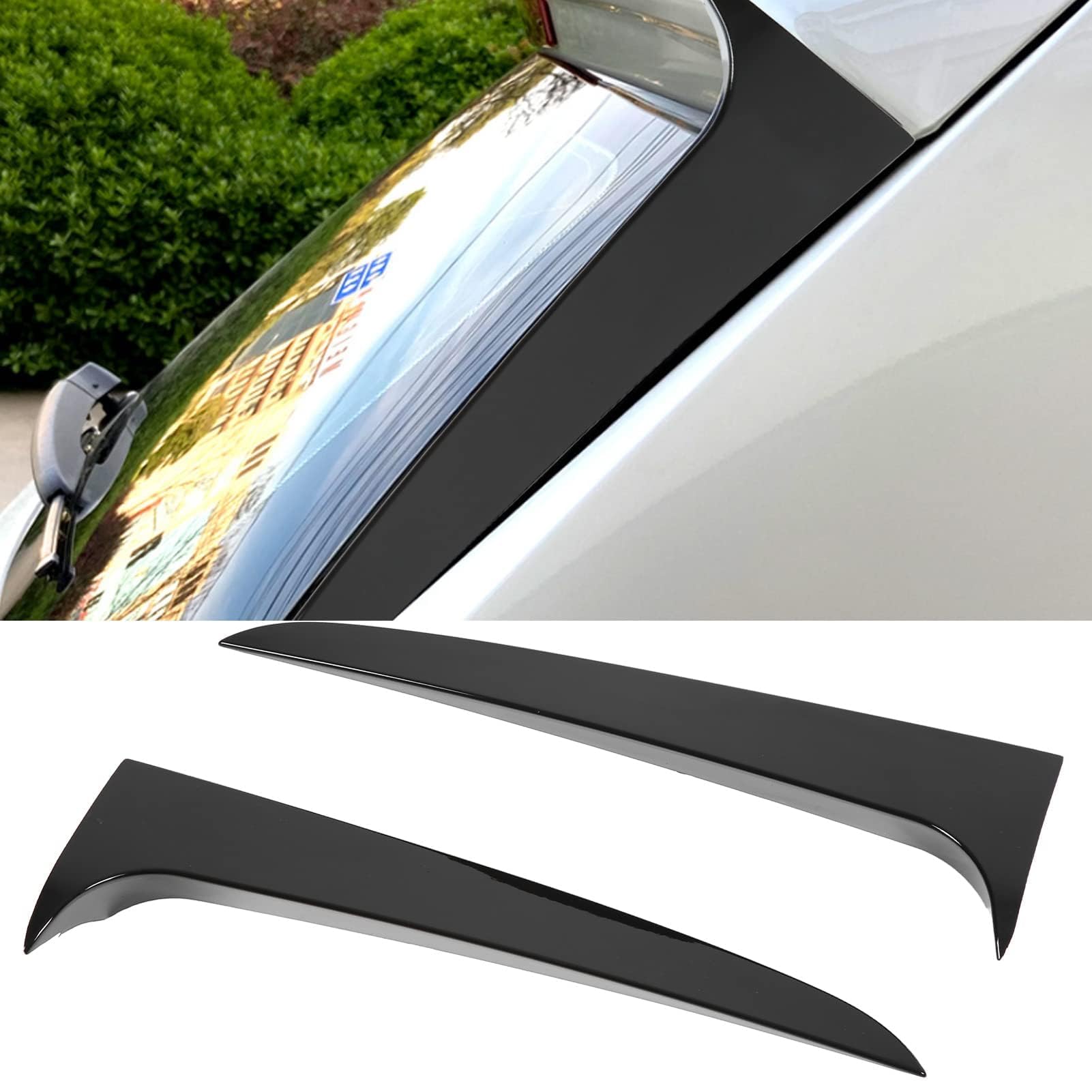 Spoiler Laterale del Lunotto Posteriore, Coppia di Copri Spoiler del Lunotto Posteriore in ABS Trim Ala Sinistra Destra Sostituzione Nero Lucido per X3 F25 2011-2017