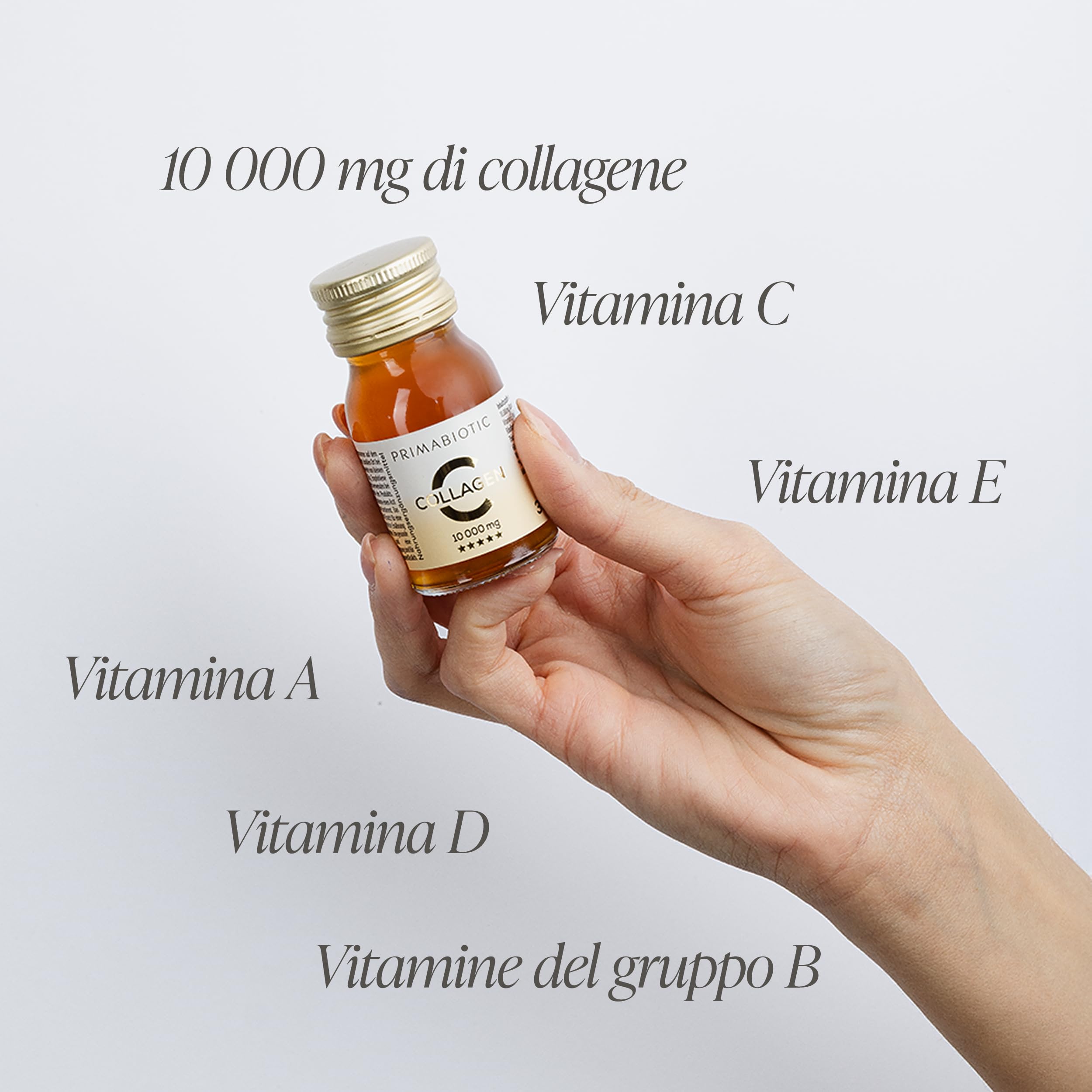 Collagene da Bere - Primabiotic Collagen 10000 mg | 30 Flaconcini da 30 ml (900 ml) | Integratore Liquido di Alta Qualità per la Bellezza | 95% di Assorbimento | Pelle, Capelli, Articolazioni