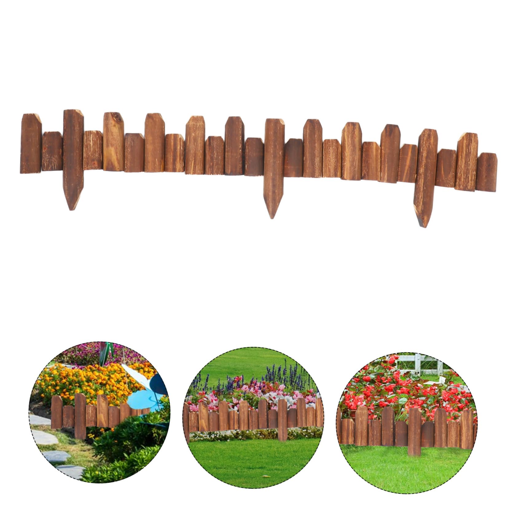 Borde De Césped Valla Decorativa Borde De Jardín Material De Madera Reutilizable para Decoración del Hogar Patios