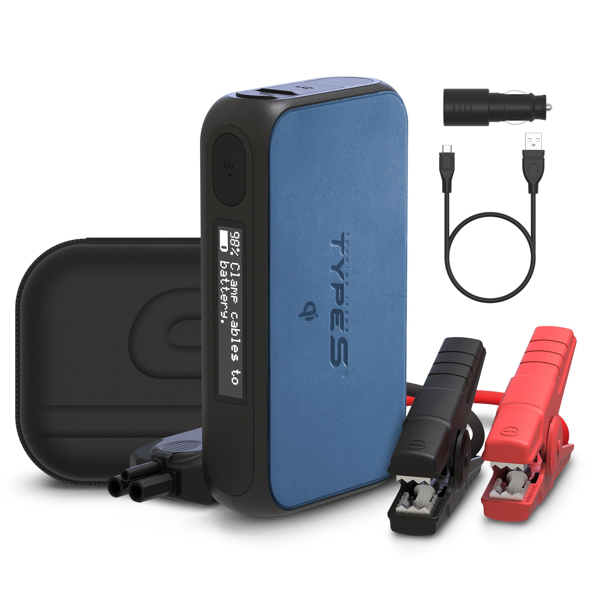 Type S Dynamic D10+ 1000A Automotive Jump Starter, UL Certified 12V Car Battery Booster for Up to 6.0L Gas & 3.0L Diesel Engines, Emergency Vehicle Starting Device with LED Flashlight & USB Charging