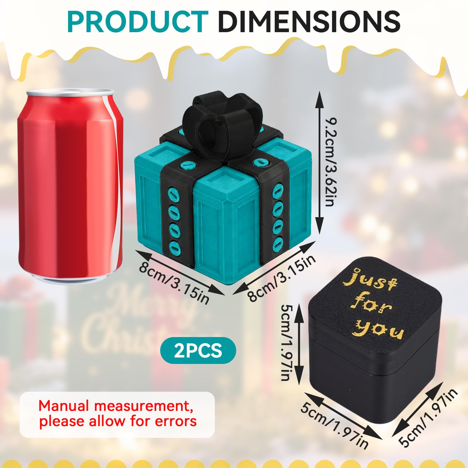 Annoying Gift Box with 3D Printed Screws & Pop Up Finger Surprise, The Annoying Present Prank Box, Funny Prank Hilarious Money Card Container Trick Gift Packaging for Birthday Christmas (Turquoise Green)