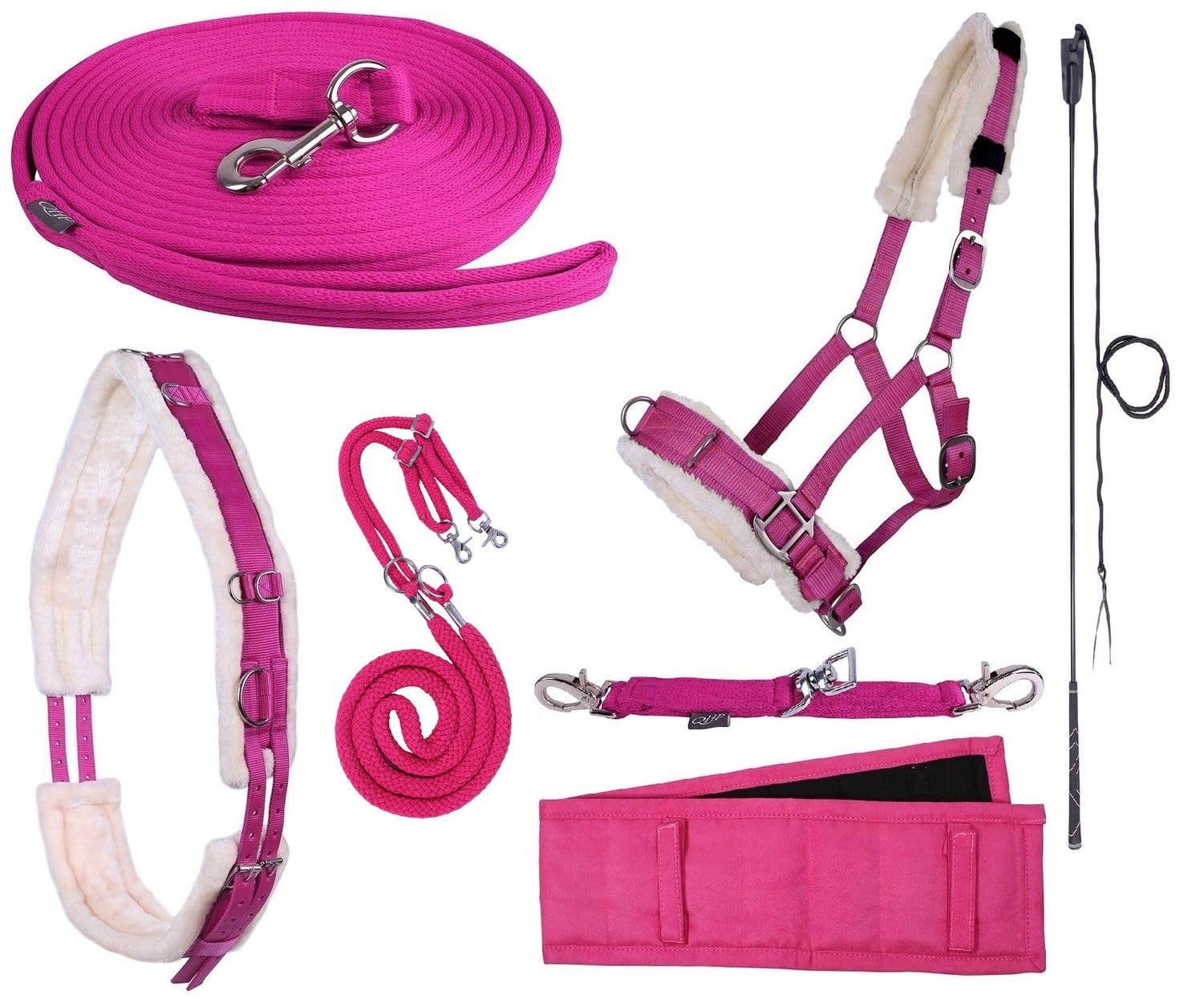 NETPROSHOP Longieren Zubehör Farbe Pink Wählen Sie: Zaum, Longe, Pad oder Gurt usw., Auswahl:Longiergurt, Groesse:Shetty