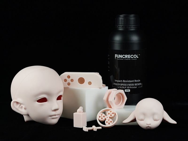 Image of Tough 3D Printer Resin, Wear Resistant & Impact-Tough Resin for BJD Models & Articulated Figures, High Precision Soomth Matte Finish 3D Printing Liquid for LCD DLP MSLA Printers (Skin, 1KG)