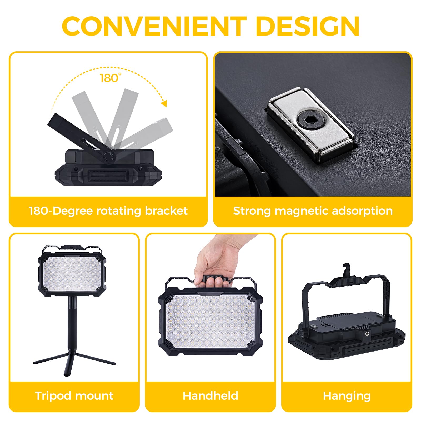 Lanterna da campeggio solare a LED, luci da campeggio portatili, ricaricabili tramite USB, 8000 lm, IP67, impermeabili, perfette per interruzioni di corrente, emergenza, uragano, escursionismo