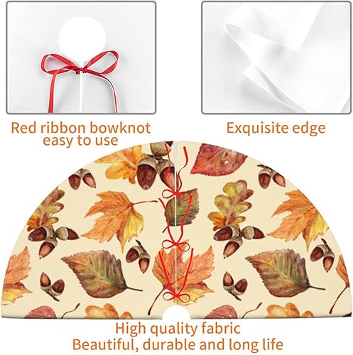 Miniatura 5 de Tapete de 36 pulgadas para falda de árbol de Navidad de cosecha de otoño, suministros divertidos de decoración de fiesta para Navidad, Halloween,