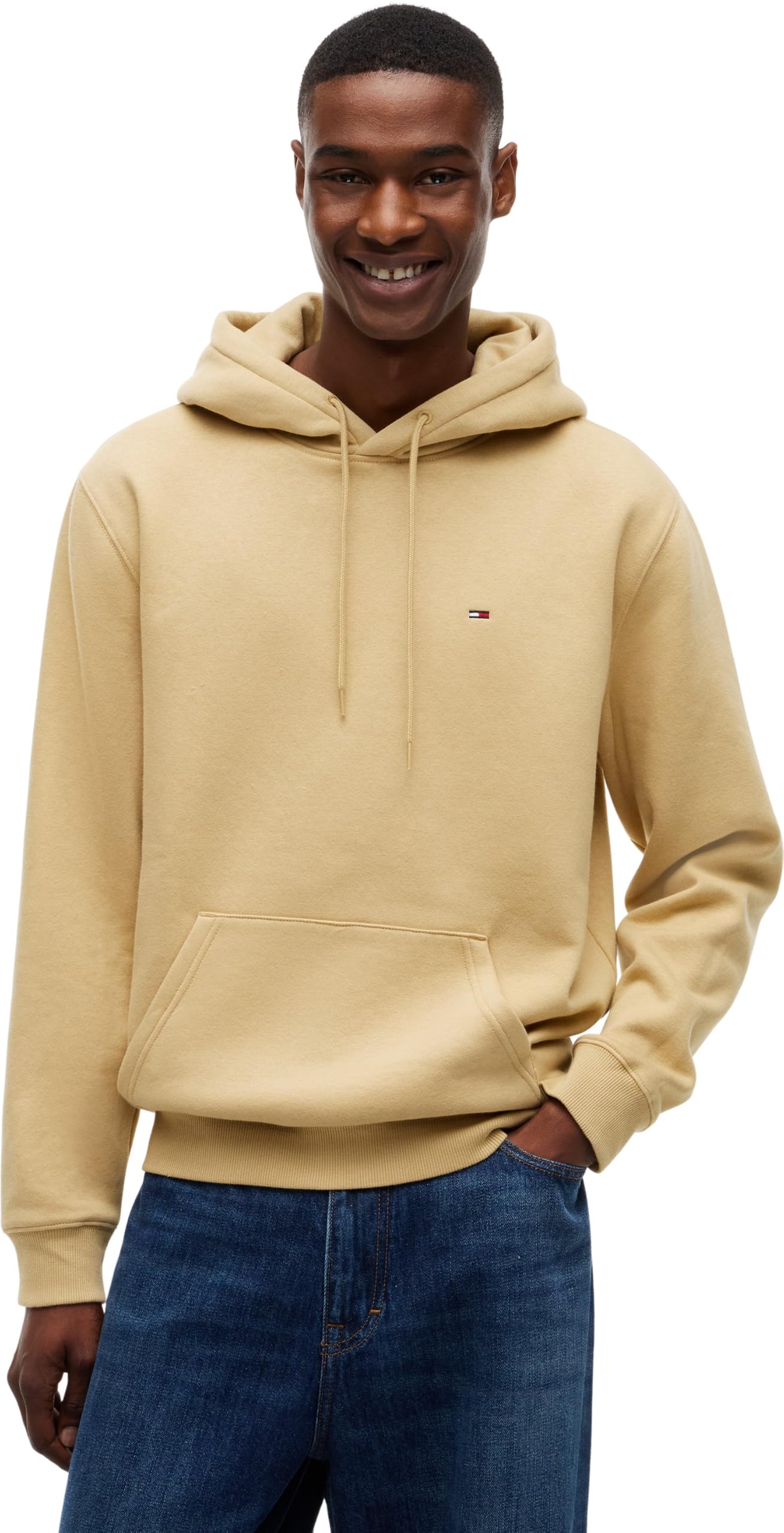 Tommy Jeans Herren Kapuzenpullover TJM Reg S Flag Dm0Dm20742, Beige (Sandy Beige), 4XL