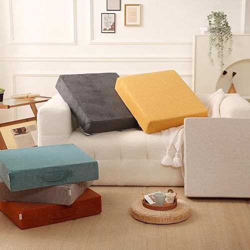 Miniatura 6 de Cojín de suelo grande para adultos, cojín cuadrado de suelo para adultos, cojín de meditación para asiento de almohada de suelo, cojín de asiento de