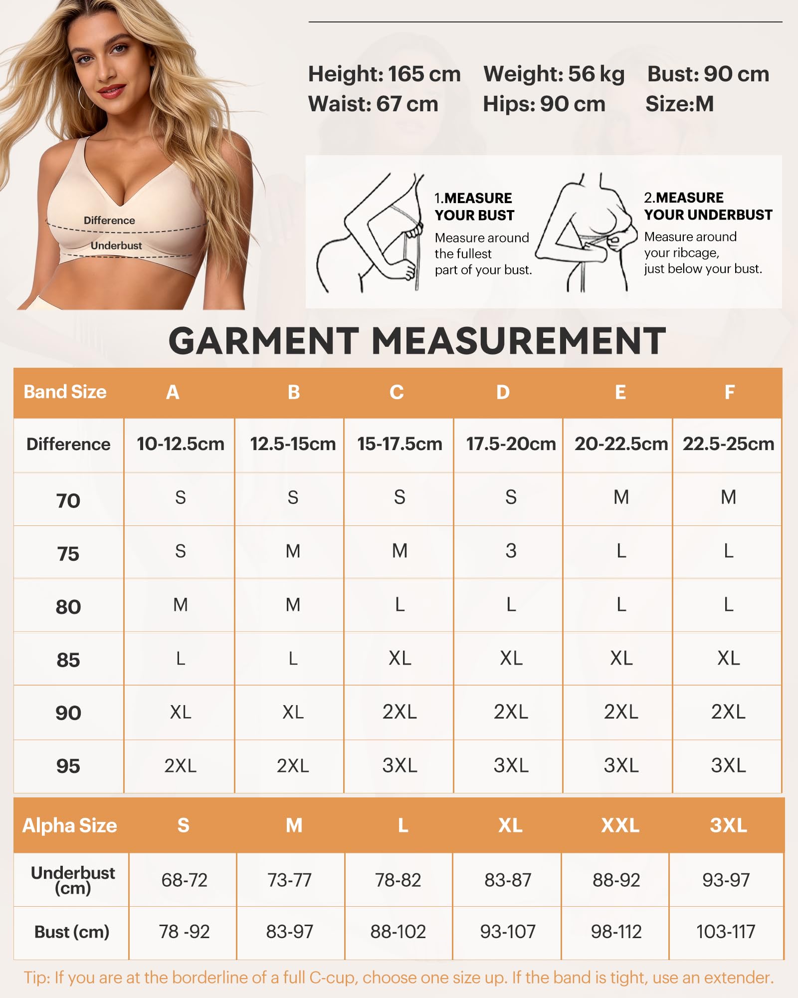 Bresdk Sujetador Sin Aros con Escote en V Profundo para Mujer Push Up Bralette Cómodo sin Costuras de Cobertura Completa para Pecho Grande con Relleno
