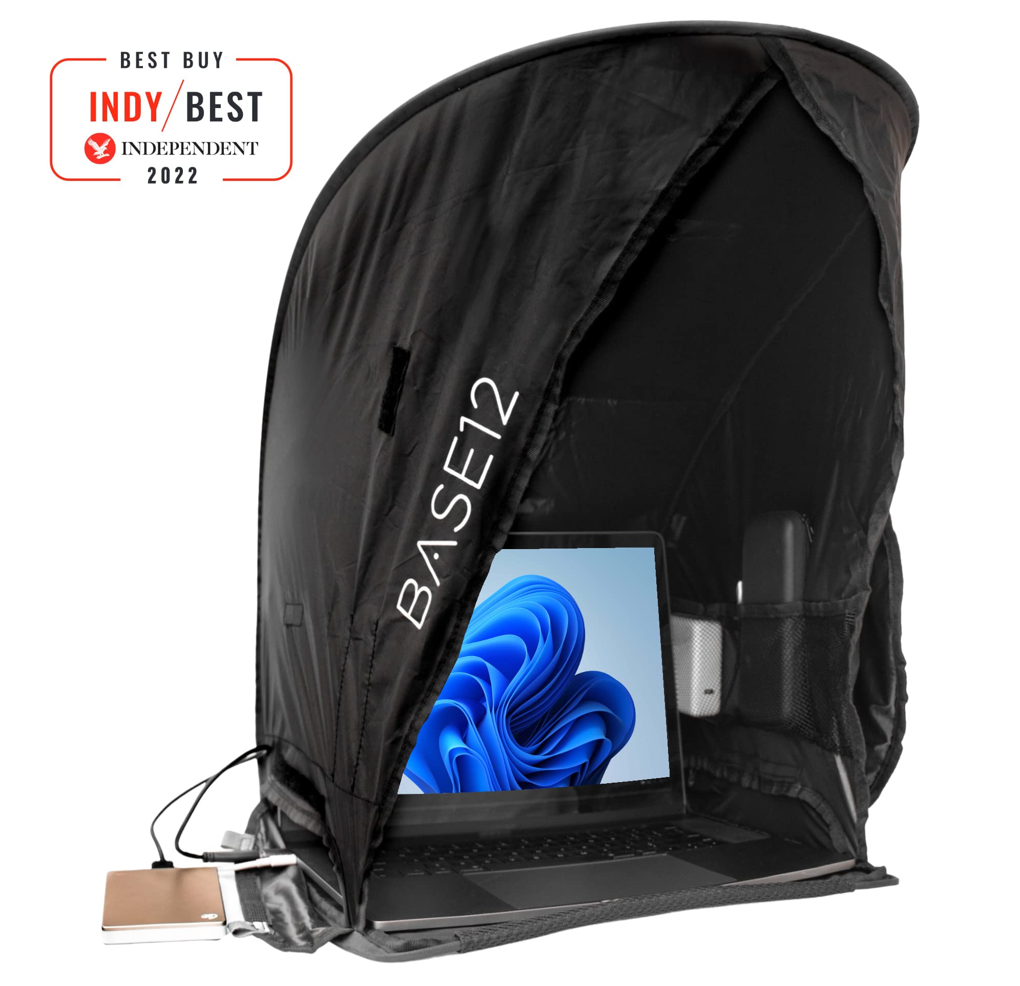 BASE12 Parasol para portátil al aire libre, plegable y portátil, protector de pantalla antirreflejos para portátiles, tabletas y teléfonos inteligentes