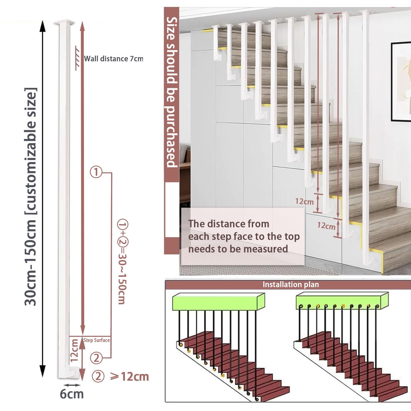 Zestaw il w kształcie litery L do schodów wewnętrznych – żelazne kute balustrady schodowe metalowe il do chwytaków ogrodowych na schody łatwa instalacja wsparcie bezpieczeństwa