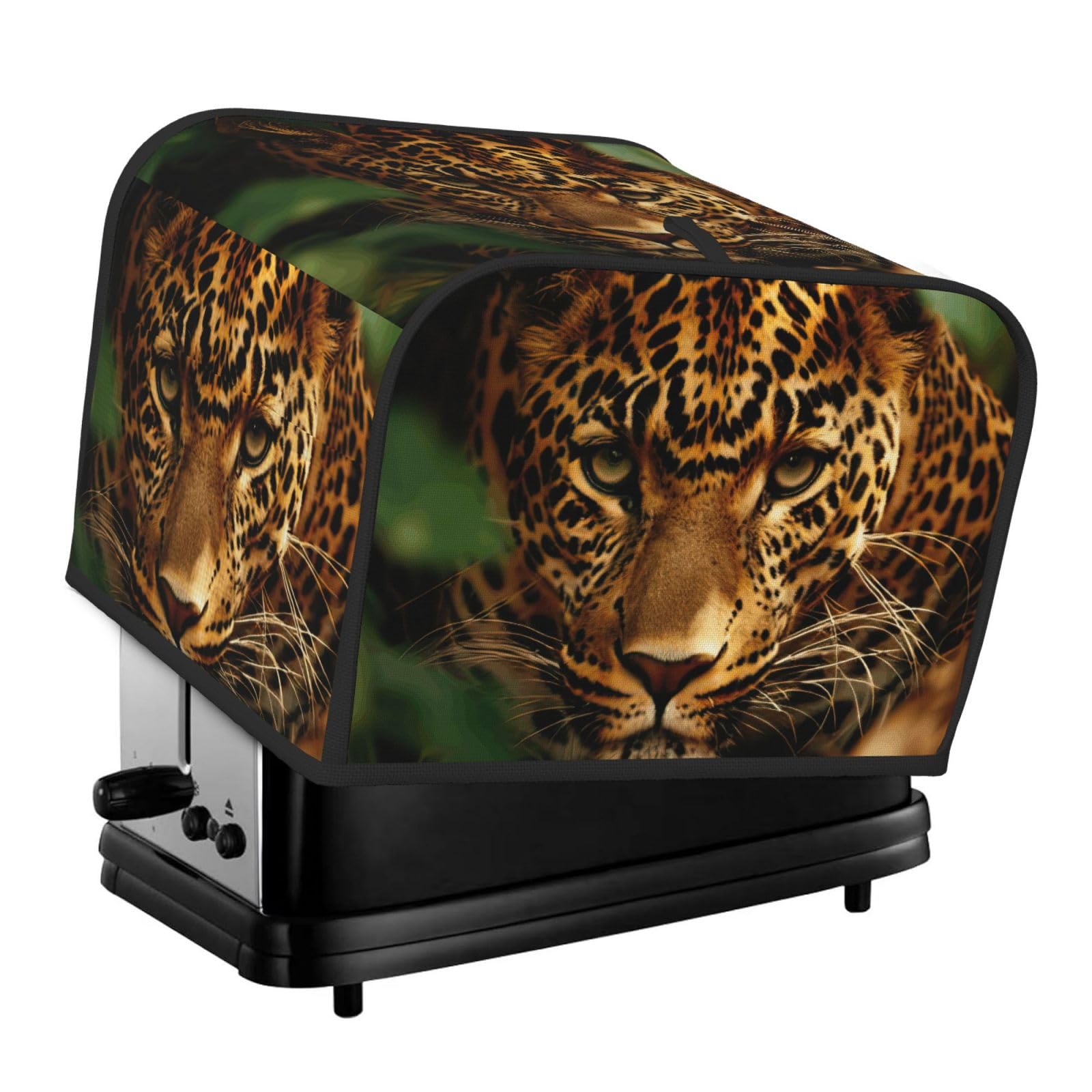 Leopard Print 4-Slice Toaster Cover Dustproof Waterproof Kitchen Appliance Protector For Bread