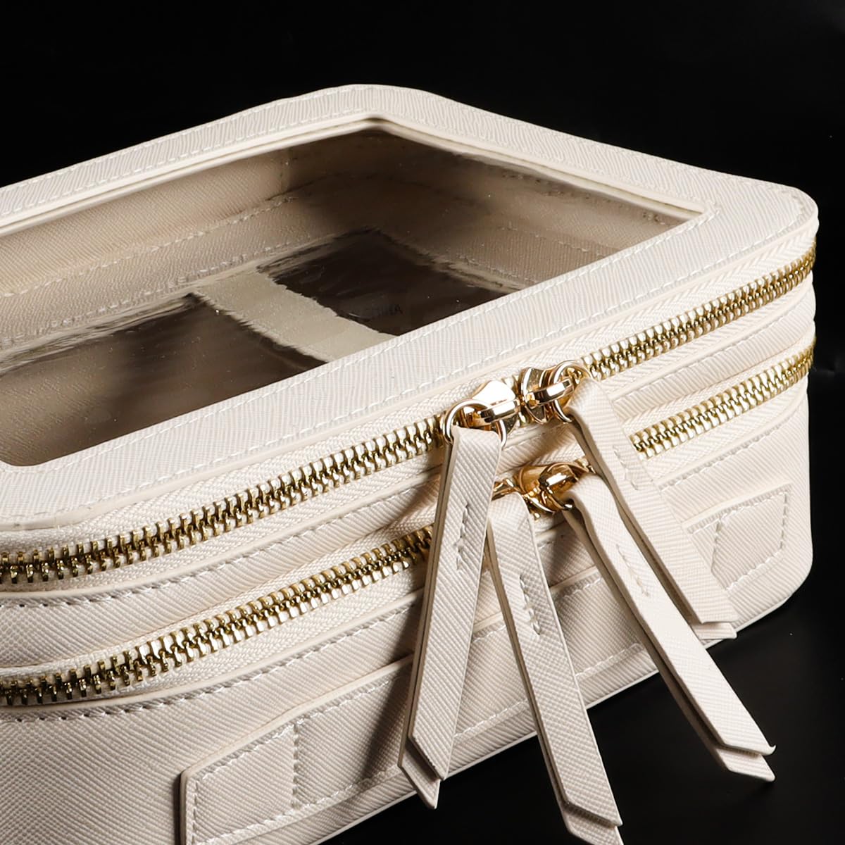 Grobo Przezroczysta kosmetyczka podróżna, 23,5×16×9 cm, zgodna z przepisami, organizer na kosmetyki dla kobiet, biała