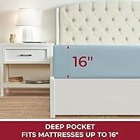 Vista 24 de Mellanni California King Fitted Sheet - Iconic Collection Bedding Sheets with up to 16 inch Deep Pocket - Soft & Cooling - Fade & Stain Resistant