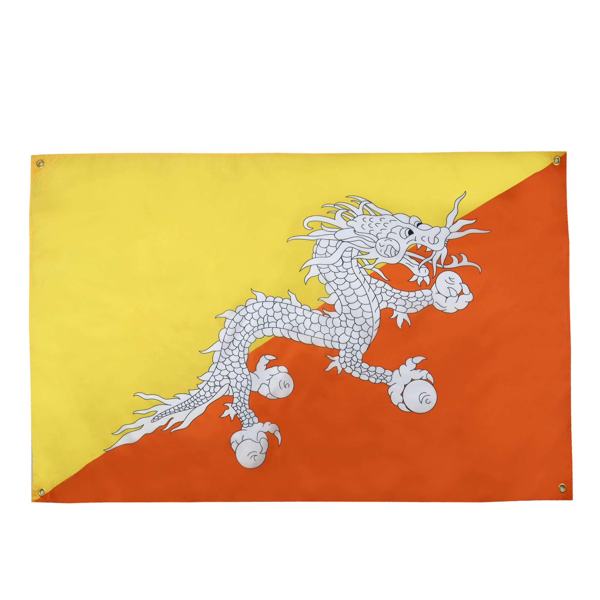AZ FLAG Bhutan Flag 150 x 90 cm with 4 Eyelets for Balcony or Wall, 1 Pièce