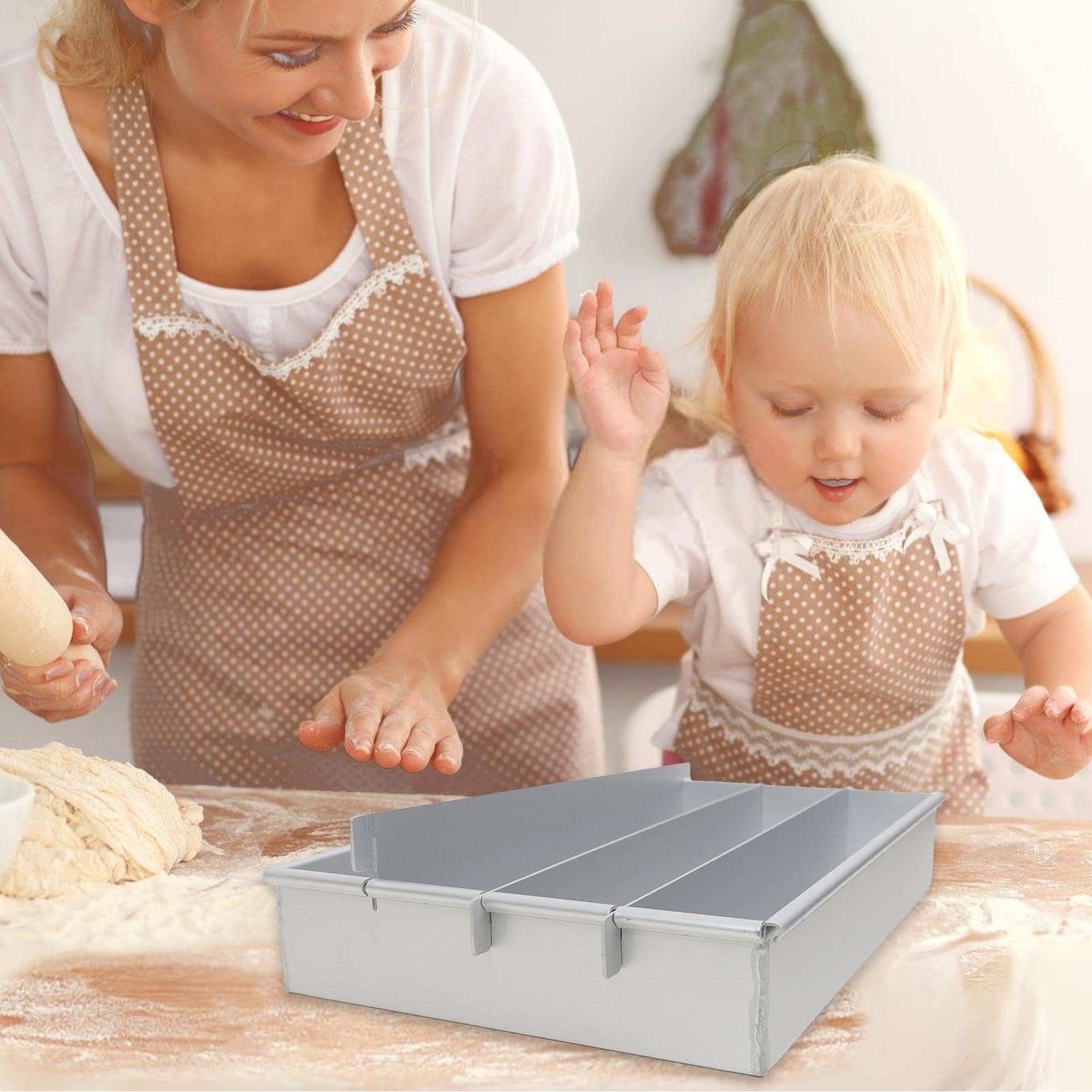 Molde cuadrado ajustable de aluminio para tartas con divisor extraíble, utensilio versátil para brownies y pasteles, antiadherente, fácil liberación para entusiastas de los amantes de los ing