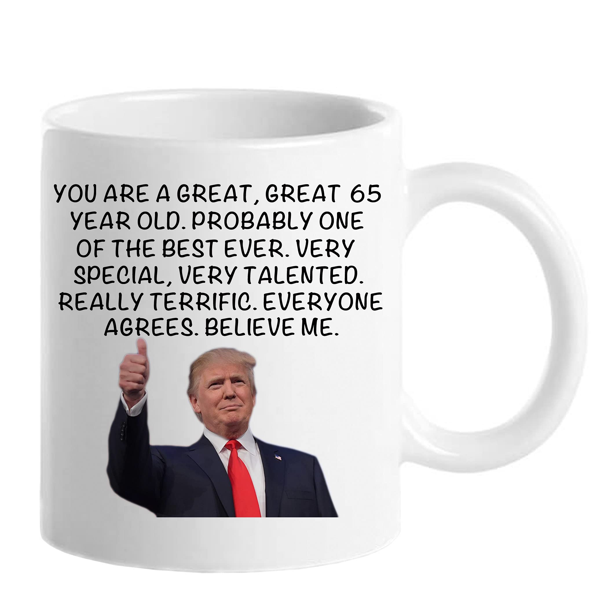 65th Birthday Gifts for Men, Funny 65 Year Old Gift Coffee Mug, 1956 65th Birthday Mugs for Him, Dad, Uncle, Brother, Husband, Grandpa, Friend, Coworker, Trump Mug 11 oz Tea Cup