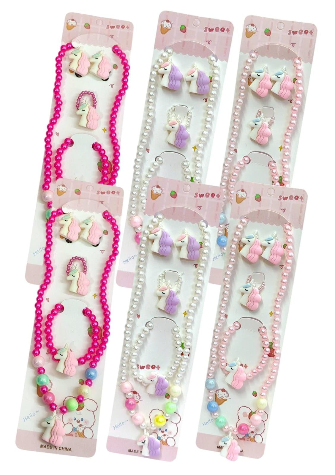 AMYCAUR Girl Princess Necklaces & Bracelets And Hair Clips Set Dress-Up Costume Accessories Gift birthdays, parties, and special occasions Jewellery Gifts Set For Little Girl Toddler Random Design (2 Set) 1