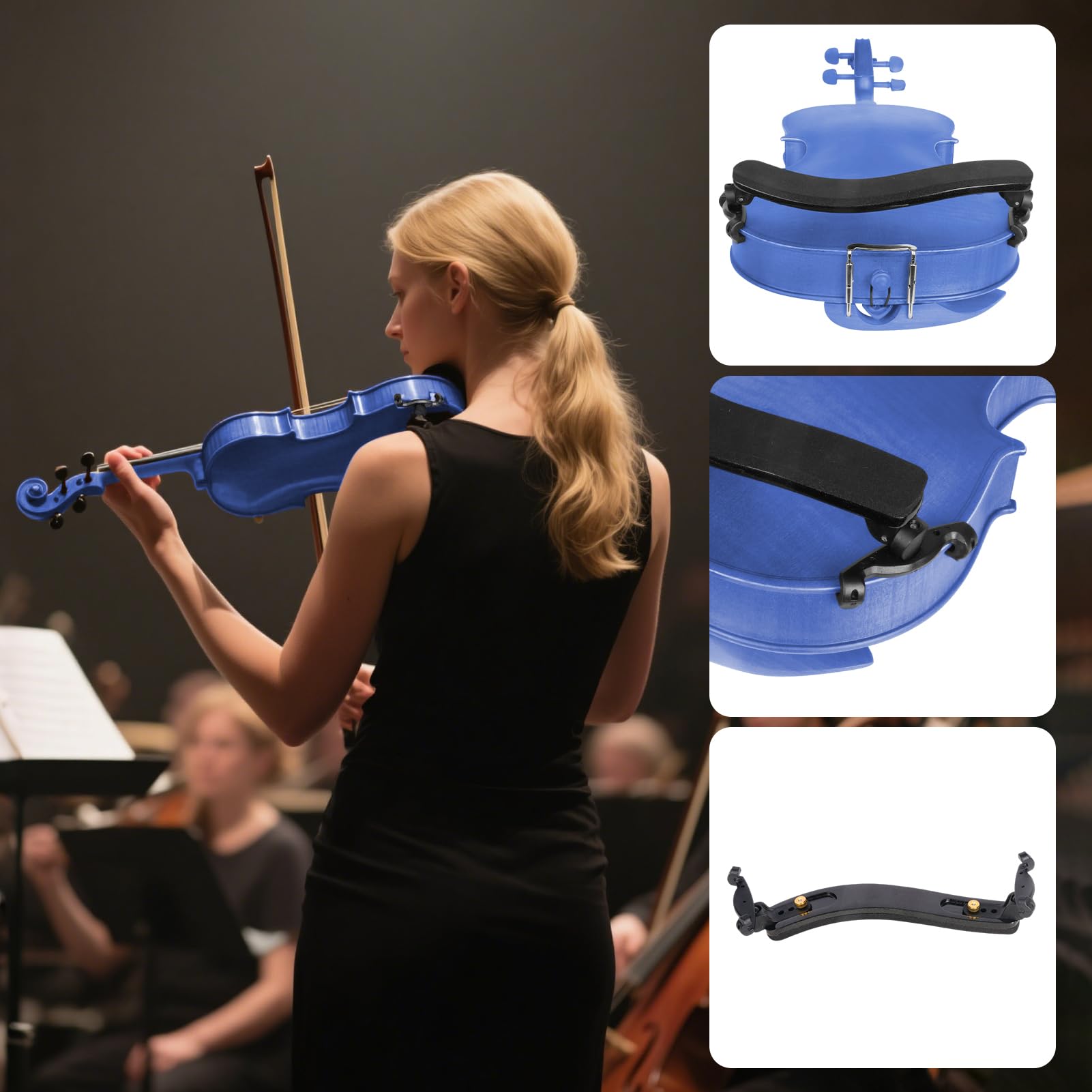 Reposa Hombros para Violín 4/4 y 3/4, con Relleno de Espuma Suave – Cómodo y de Apoyo