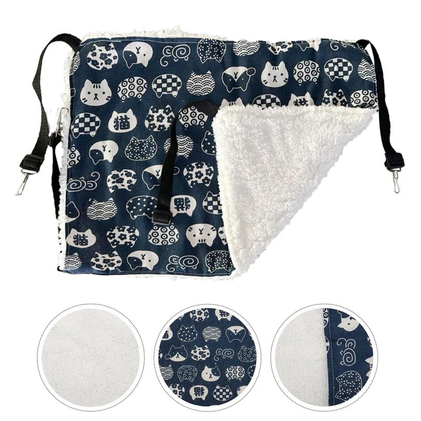 Hamaca de Felpa Suave para Gato,Hamaca para Gatos con Correas Ajustables y Ganchos de Metal,Columpio para Mascotas Pequeñas,Columpio Colgante,Esterilla para Dormir para Mascotas 57x47 cm Tokaneit