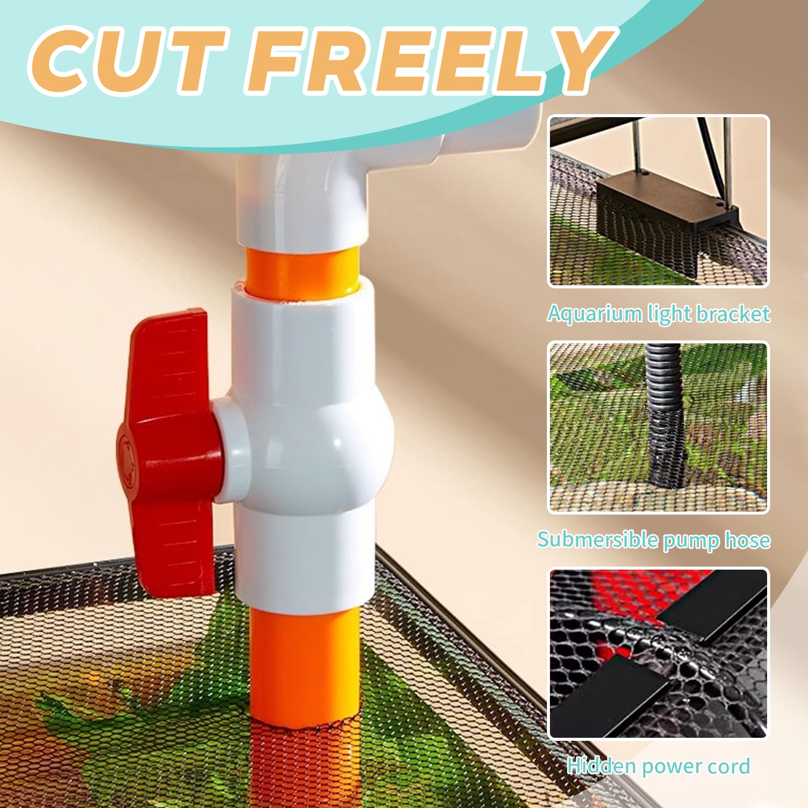 Aquarium-Sieb, Magnetisches Aquarium Anti Spring Netz, Fischisolationsbox Anti-Entweichungsnetz, Abdeckung für DASS Fische, Reptilien, Schildkröten Andere Tiere Entkommen, (80X40CM)
