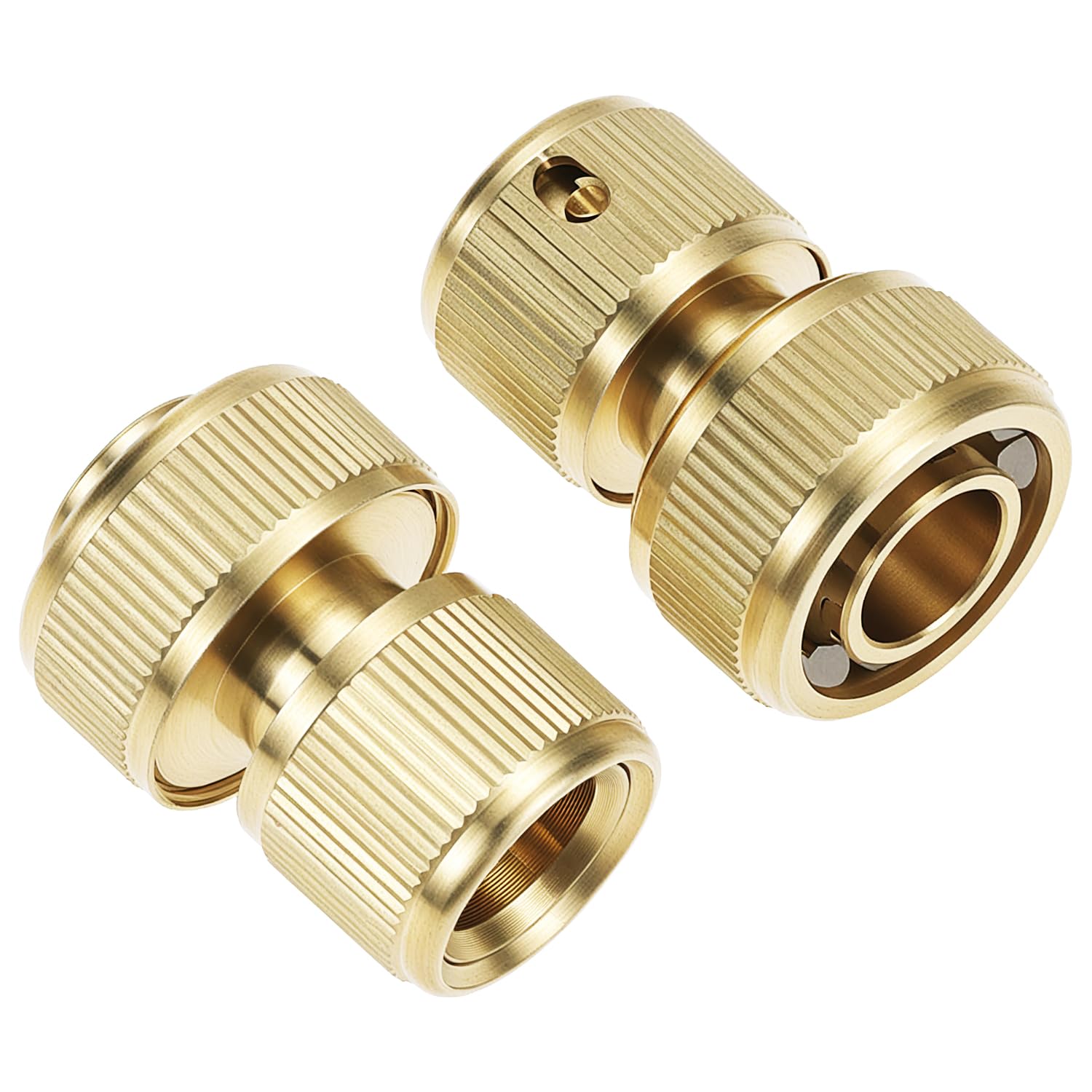 QWORK® 2PCS Brass Hose Connector - 3/4 Inch Female Quick Connector, Solid Brass High Pressure Washer Fitting, Quick Connection to Sprinkler & Faucet