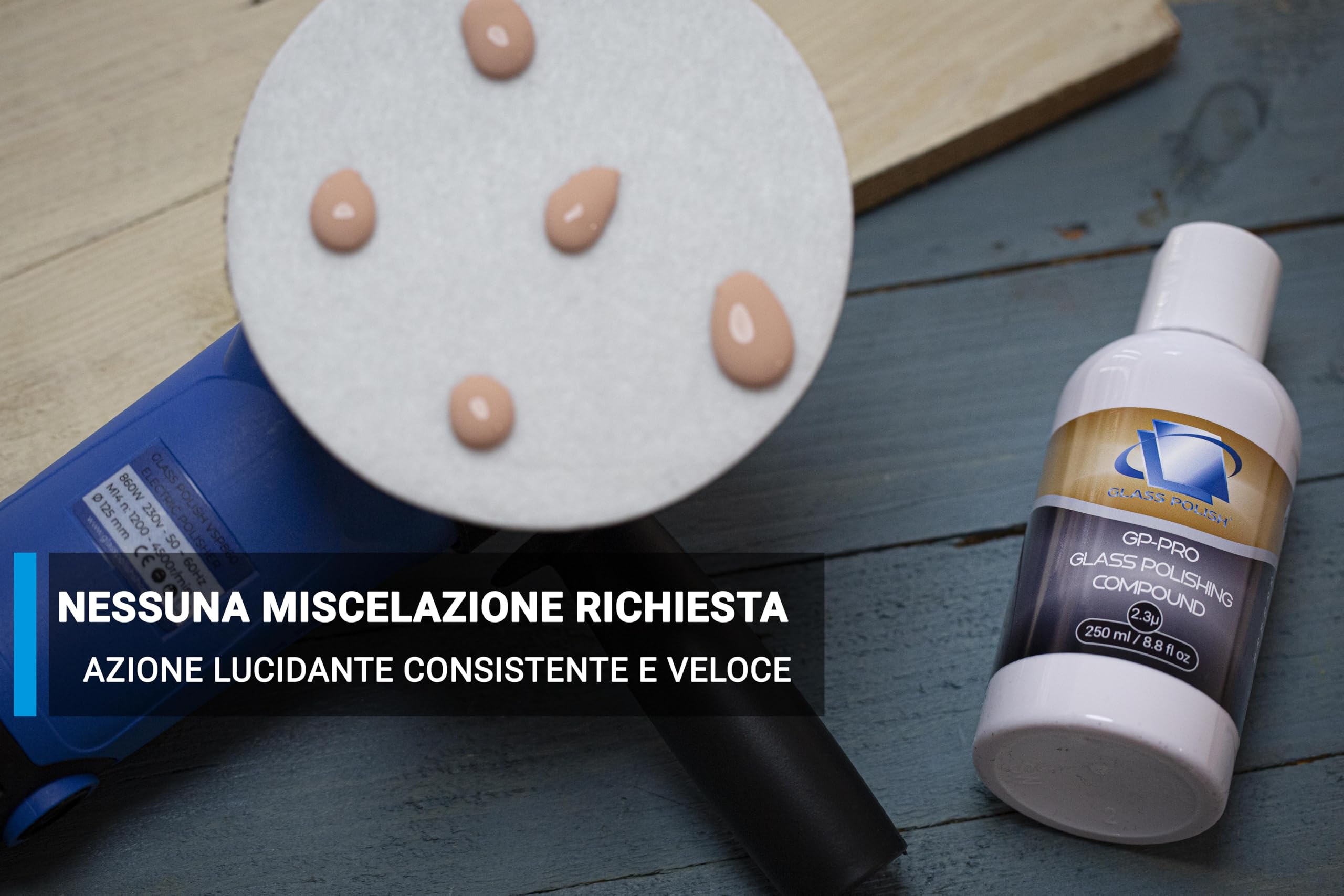 GLASS POLISH 15013-2 tamponi applicatori in morbida microfibra per pulizia, lucidatura, spugna multifunzione, 125 mm