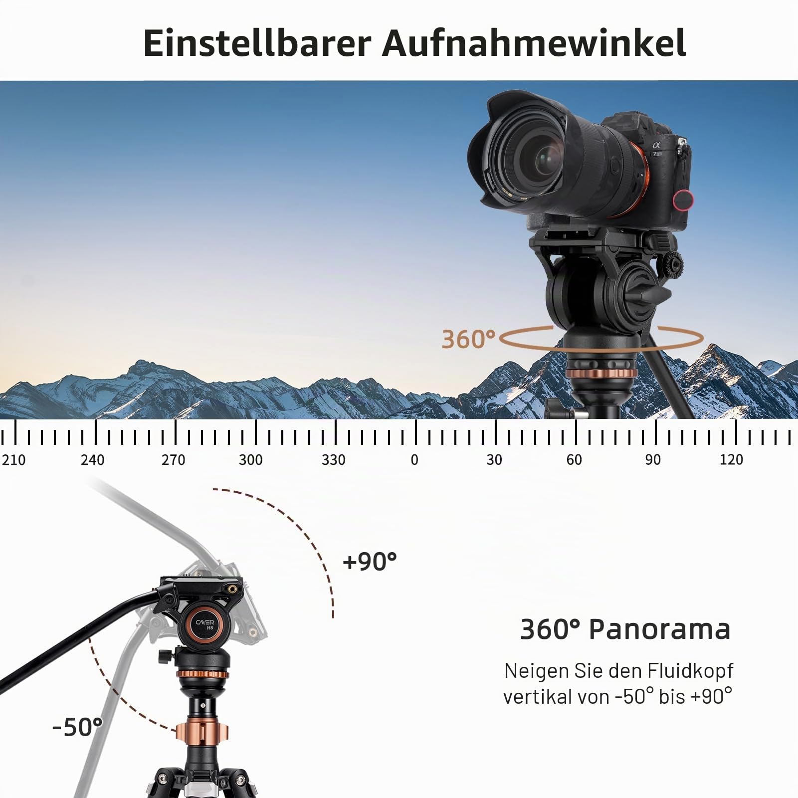 Cayer Professionelles Video Stativ Einbeinstativ Kit – Bild 2