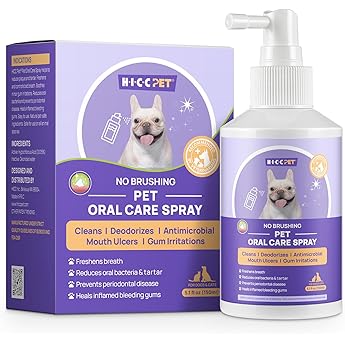 Oral Care Spray for Dogs and Cats, Anti Inflammatory Pet Breath Dental Care Spray, Dog Gingivitis Treatment, Fight Bad Breath Caused by Plaque and Gum Redness, Dog Tooth Brushing Kit, 5.1 Fl Oz