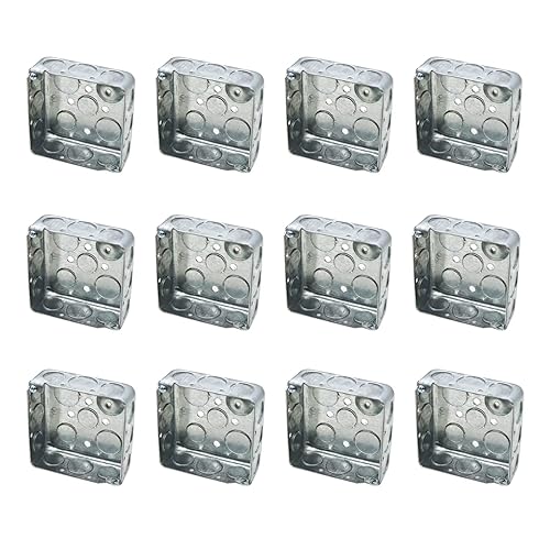Caja Eléctrica Cuadrada de 4", Caja Eléctrica de Metal Profundo de 1-12", 21.0 Cu. in. Capacidad, Caja de conexiones eléctricas, galvanizado