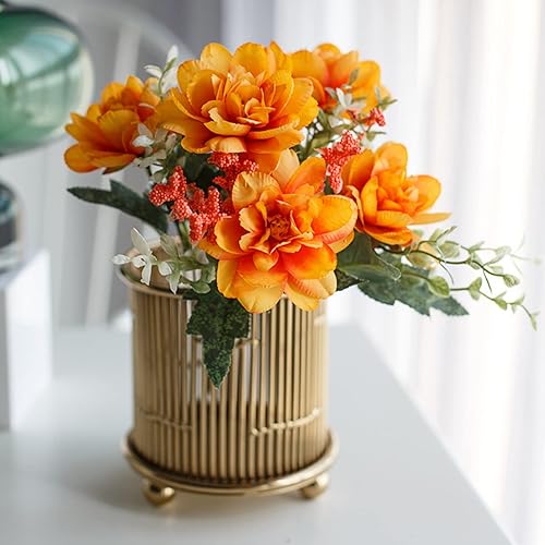 Miniatura 2 de Flor de seda artificial decorativa duradera útil imitación fragante orquídea de nieve naranja
