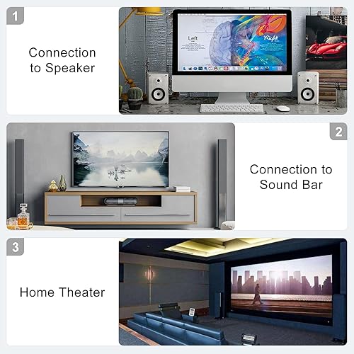 Miniatura 5 de J&D 2 cables de extensión RCA macho a hembra, carcasa de cobre chapado en oro 2RCA macho a 2RCA hembra, adaptador de cable extensor de audio