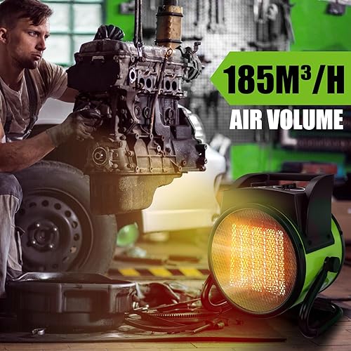 Miniatura 5 de Gardtech Calentador eléctrico para uso en interiores, calentador al aire libre con protección contra sobrecalentamiento, calentador de garaje