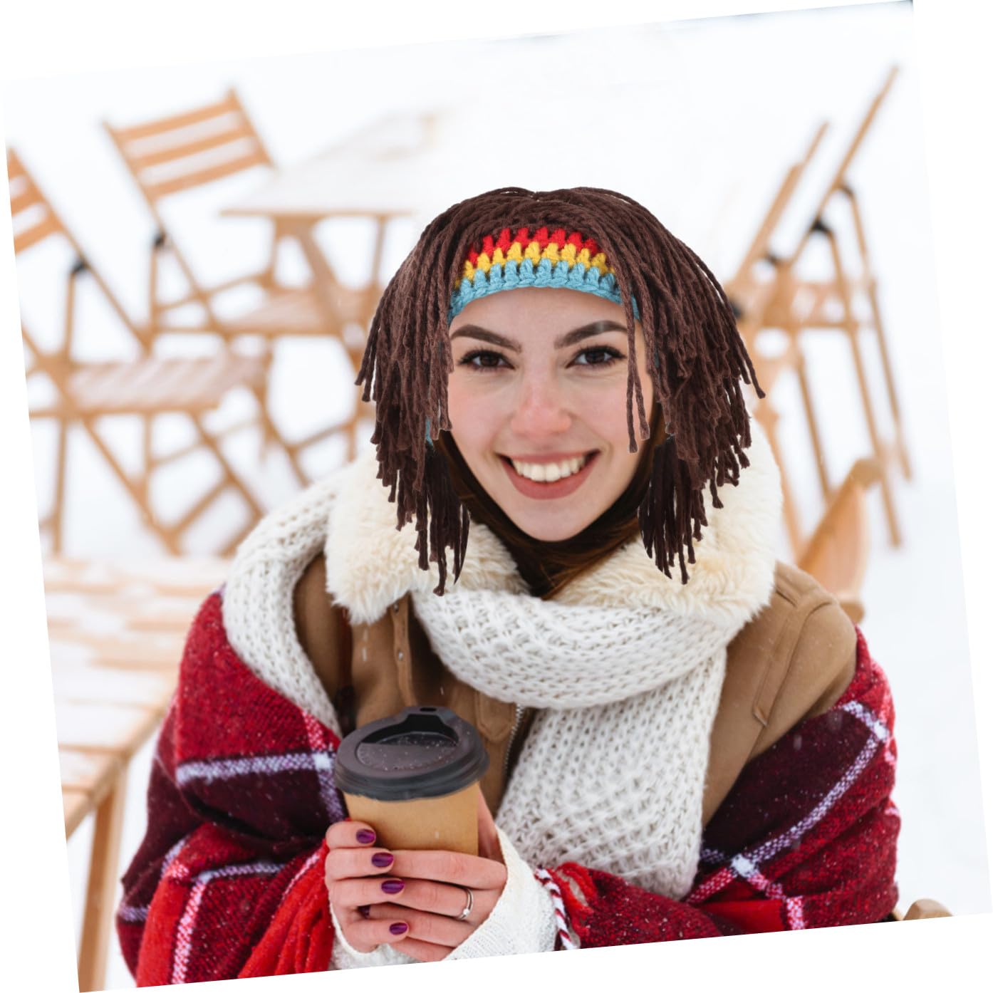 CALLARON Witzige Perückenkappe Beanie-Mütze Männer Bucket Hats Damen Hüte für Frauen warme Mütze Wollmütze weihnachtspräsente bescherung weihnachten Frauen Hut Damen Strickmütze Acryl