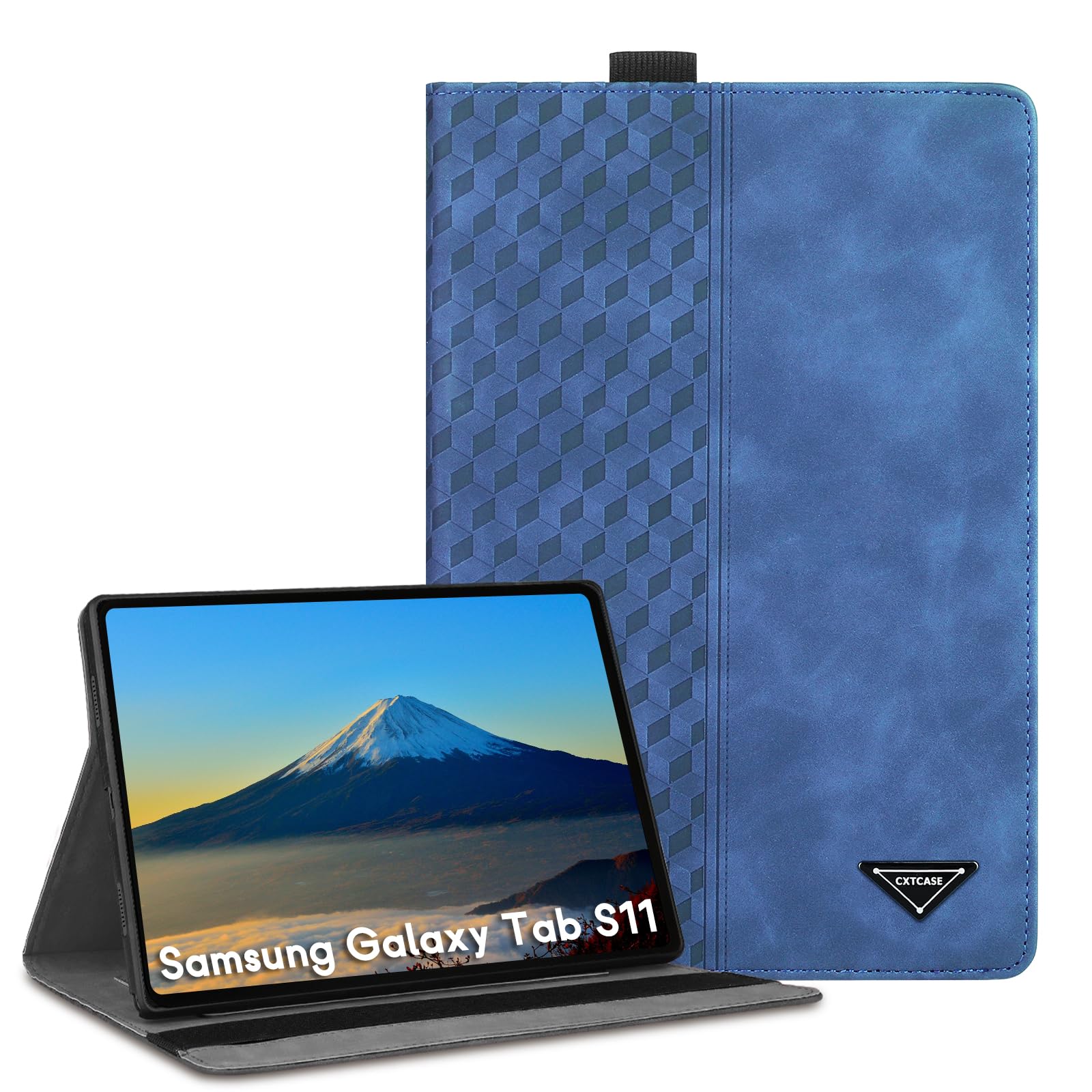 CXTCASE Hülle für Samsung Galaxy Tab S11 2025 11 Zoll, Multi-Winkel Folio Flip PU Lederhülle Smart Cover Case Schutzhülle für Samsung Galaxy Tab S11 2025 SM-X730 SM-X736 SM-X736B, Blau