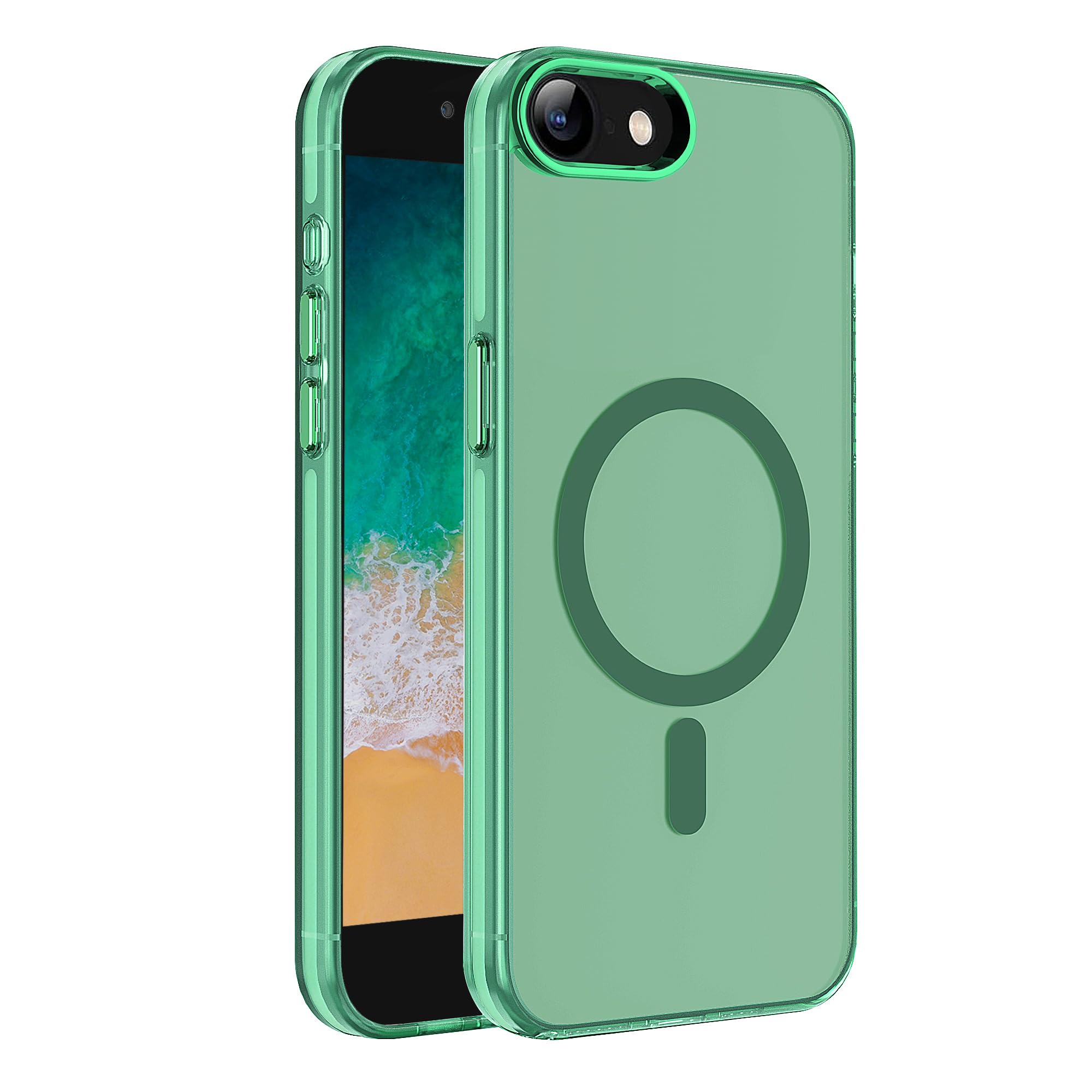 S. Tedazo Magnetic Case for iPhone SE 2022/2020/8/7 Cover, Compatible with Magsafe, [Not Yellowing],Shockproof Military Drop Protection, Transparent