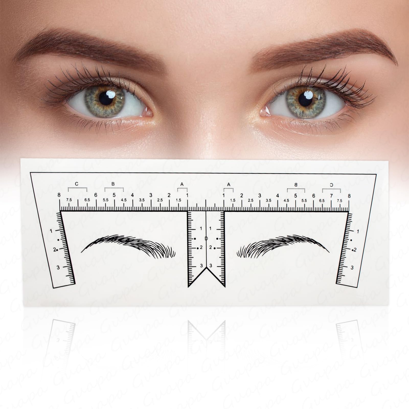 Guapa 30pcs/pack Eyebrow Ruler with Brow Shape Disposable Microblading Ruler Sticker Adhesive Brows Positioning Measure Tool (YB10054-Brow Sticke) 30 Count (Pack of 1)