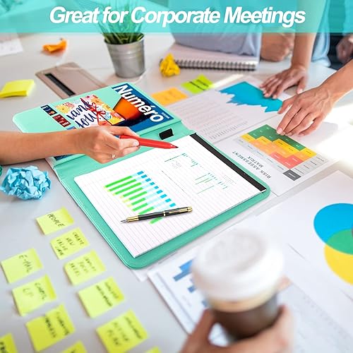 Miniatura 7 de Paquete de 1 portafolio de negocios con bloc de notas de escritura tamaño carta (huevo de petirrojo azul, 1 unidad)